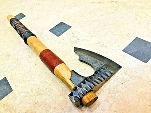 MDM VINTAGE STYLE AXE, ASH WOOD HANDLE, UNIQUE BLADE STYLE & GRIP, LEATHER GRIP - Picture 1 of 6