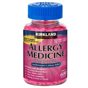 Kirkland Allergy Relief Antihistimine Sleep Aid Medicine Benadryl 25mg 600 Ct - Picture 1 of 3