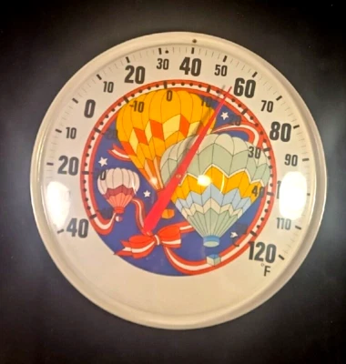  Termómetro de pared Tru Temp original esfera jumbo de colección globos de aire caliente Hong Kong Foto 1 de 4