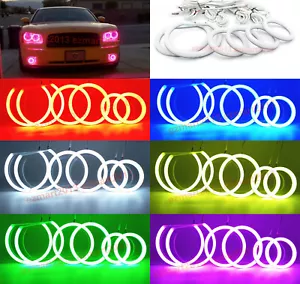 cotton RGB halo ring for Dodge Charger 06-10 Headlight fog light Bluetooth DRL - Picture 1 of 14