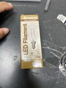 Bulbrite LED Filament B11 Dimmable Candelabra 25W Equivalent 2700K Light Bulb, C - Picture 1 of 3