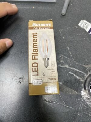 Bulbrite LED Filament B11 Dimmable Candelabra 25W Equivalent 2700K Light Bulb, C - Image 1 of 3
