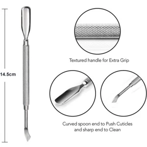 Professional Nail Cuticle Pusher - Cleaner Remover Tool - Stainless Steel - Picture 1 of 8