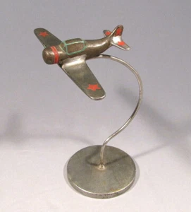 Model I-16 Airplane WWII Fighter Russian Vintage Military Trench Art Metallic - Picture 1 of 11