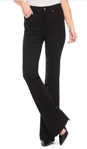 Juicy Couture Damen Ponte hoch tailliert Schlag Jeans pechschwarz Größe 2 - Bild 1 von 4