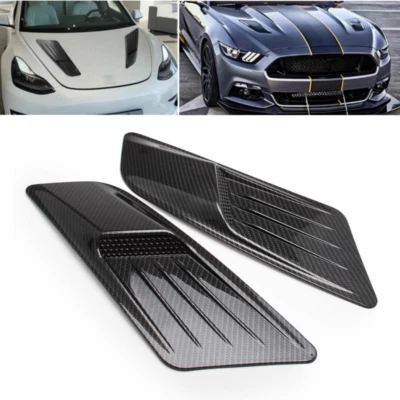 Cubierta decorativa del capó de ventilación de la admisión de aire del capó del coche de carreras de fibra de carbono Foto 1 de 4