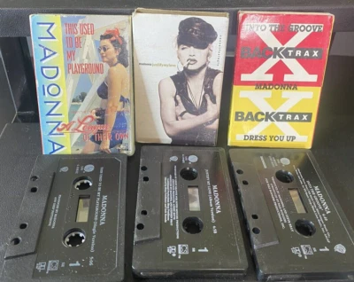 VTG MADONNA CASSETTE SINGLE LOT INCLUDES INTO THE GROOVE/DRESS YOU UP BACKTRAX Foto 1 de 2
