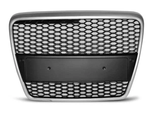 GRILL GRAU38 AUDI A6 Berline / Break 2004 2005 2006 2007 2008 RS-TYPE SILVER MAT - Picture 1 of 1