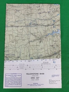 Vintage Yellowstone River, ONC 267 Aeronautical Aviation Chart Map, 2nd Ed 1961 - Picture 1 of 3