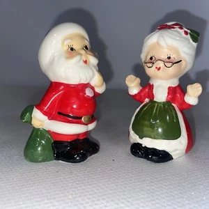 Coctelera de sal y pimienta vintage MCM Lefton Santa and Mrs Claus Navidad Kitsch - Imagen 1 de 7