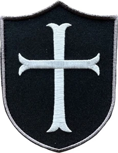 KNIGHTS TEMPLAR CRUSADER CROSS SHIELD SWAT TACTICAL HOOK MORALE PATCH - Picture 1 of 2