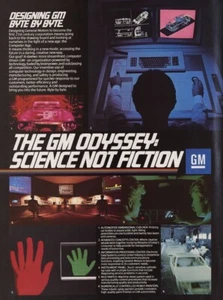 Coche GM Odyssey 1986 ciencia no ficción General Motors anuncio de revista de 1 página - Imagen 1 de 1