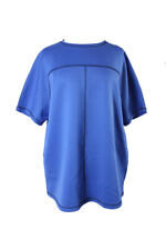 Anne Klein Womens Blue Scuba Illusion Short Sleeves Casual Top M BHFO 6838