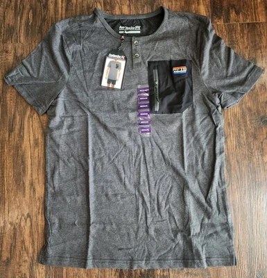 Camisa Avalanche Para Hombres Camiseta Henley 2 Botones Con Parche en el Pecho Manga Corta Gris M Foto 1 de 4