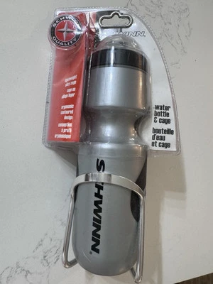 NEW Schwinn 23 Oz Water Bottle & Bottle Cage For Bicycle with Dust Cover - Image 1 of 4