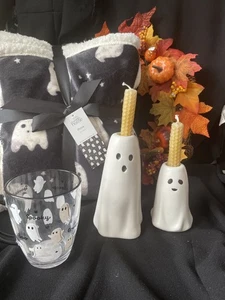 TK Maxx Halloween Geist Sherpa super weich Überwurf & Geist Kerzenhalter & Becher - Bild 1 von 14