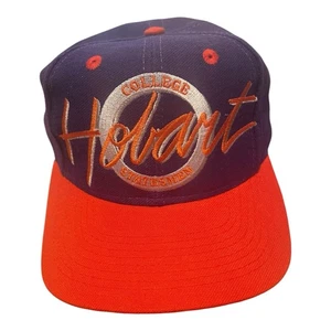 RARE 90s Hobart College Statesman Baseball Cap Adjustable Snapback Hat Vintage - Picture 1 of 5