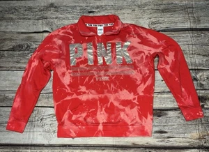 Victoria’s Secret PINK 1/4 Zip Sweatshirt Pullover Rot Gold Damen Gr. XS - Bild 1 von 6