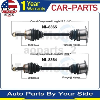 2 Rear TrakMotive CV Axle Joint Shaft For Nissan 350Z 2009 2008 2007 2006 2005 - Image 1 of 3