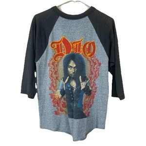 DIO Sacred Heart Tour Shirt Vintage 1980's Original Concert Shirt 3/4 Sleeves M - Picture 1 of 9