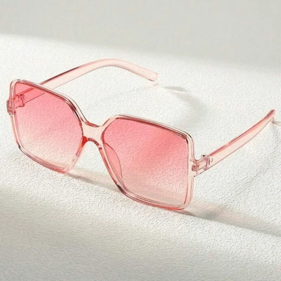 Негабаритные розовые квадратные солнцезащитные очки ретро винтажные модные оттенки классические  - Изображение 1 из 4