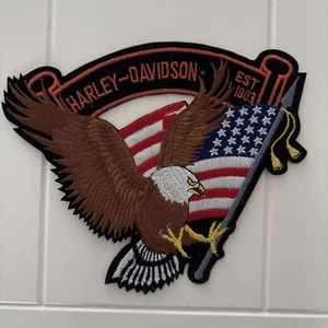 Patch giacca o gilet Harley Davidson Iconic Eagle & bandiera americana - Foto 1 di 7
