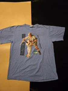 VTG Y2K Crocodile Hunter Shirt XL Blue Australia Zoo Irwin "Little Ripper" Bindi - Picture 1 of 7