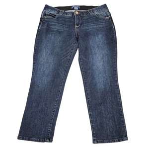 Democracy Curvy Women Plus Size 16W Ab Solution Ankle Skimmer Jeans Indigo Blue - Picture 1 of 9