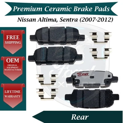 NUEVO OE Kit de pastillas de freno traseras de cerámica para Nissan Altima Sentra 2007-2012 9 años Warra Foto 1 de 4