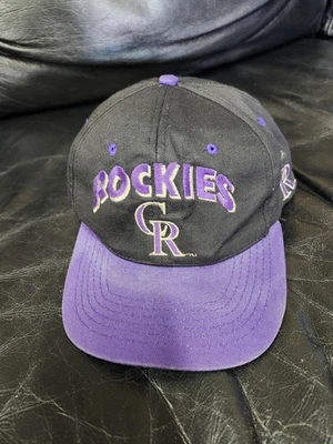 De colección Años 90 Negro Colorado Rockies Juvenil Snapback MLB Sombrero Foto 1 de 4