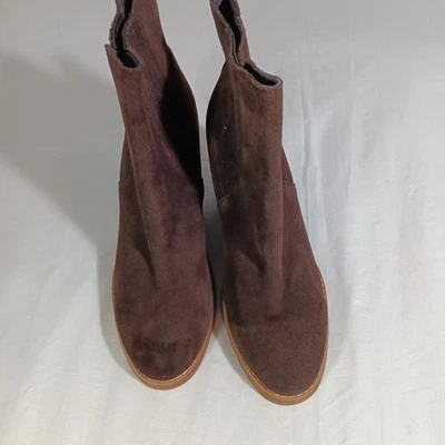 Espléndidos Botines Wanda Marrón Chocolate Oscuro Gamuza Cuña 10 Foto 1 de 4