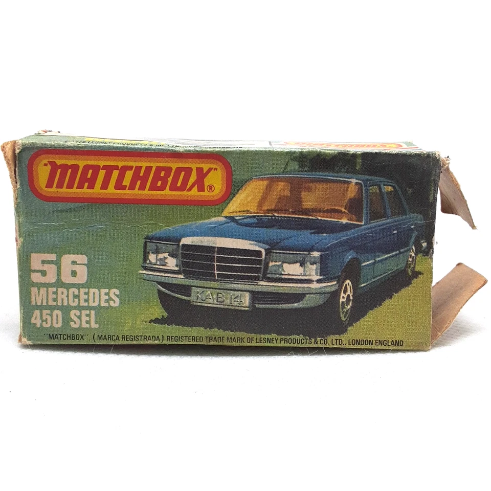 莱斯尼火柴盒超快梅赛德斯 450 号 56 1979 蓝色英国制造带盒 — 第 1/4 张图片