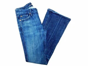 7 for all mankind A Pocket Dark Wash Boot Leg Women's Jeans 27x33" - Picture 1 of 5