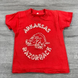 Vintage Arkansas Razorbacks T-Shirt 80s Youth Kids Size 2 Single Stitch - Picture 1 of 6