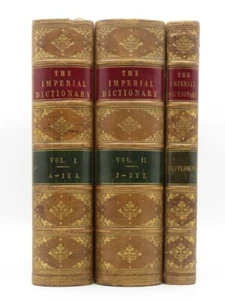 The Imperial Dictionary OGILVIE 1848-55 1st Edition 3 Vols Fine Leather Bindings - Imagen 1 de 24