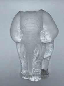 Mats Jonasson Sweden Crystal Elephant Paperweight Sculpture - Picture 1 of 8