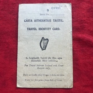 COLLECTIBLE CARTA AITHEANTAIS TAISTIL TRAVE ID CARD IRELAND - GREAT BRITAIN(h10) - Picture 1 of 8