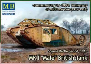 1/72 WW1 Vehicle: MK1 Male Tank "Somme Battle" [UK] #MB72001 : MASTERBOX - Bild 1 von 3