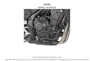 Motorschirm Röhrenförmig Honda NX 500 2024 Schwarz - Bild 1 von 1