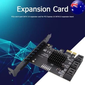 6 Port SATA III PCIe Expansion Card 6Gbps SATA to PCI-e 1X Controller w/ Bracket - Afbeelding 1 van 8