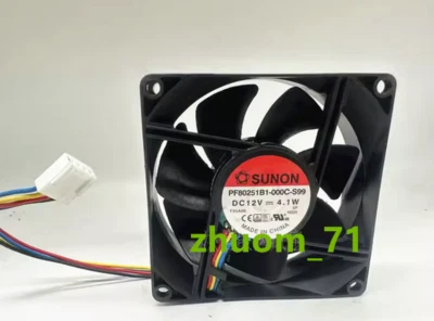 1PC SUNON PF80251B1-000C-S99 12V 4.1W 8025 8CM 4-wire PWM chassis fan - Image 1 of 3