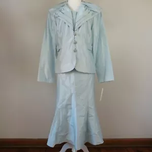 NEW Lily & Taylor Light Blue Silk Dress Suit NWT MSRP $279 Women's 12 - Picture 1 of 12