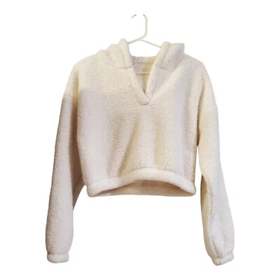 Sudadera con capucha Gilly Hicks polar recortada Sherpa Bear talla XS beige Foto 1 de 4