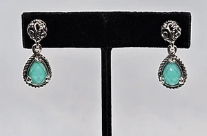 Carolyn Pollack Sterling Silver Relios Turquoise Doublet Dangle Earrings - Picture 1 of 8