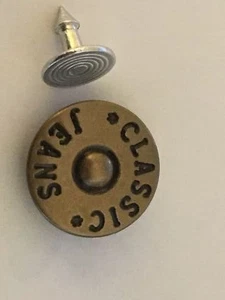 10 Super Nähfrei Jeans Buttons Patent Buttons 16 Mm Replacement Button Old Brass - Picture 1 of 2