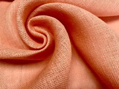 SALMON PINK HESSIAN JUTE Fabric Sacking Table Runner Material Wedding 150cm wide - Image 1 of 4
