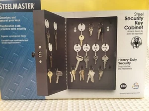 NEW STEELMASTER Heavy Duty Steel Security Key Cabinet w/ Lock 28 key 201202804 - Picture 1 of 2