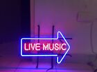 Live Musik Pfeil 17" Neonschild Lampe Licht Bier Business Glas mit Dimmer VY