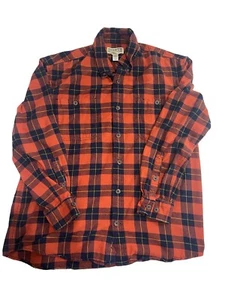 Duluth Trading Hemd Herren Large Flanell Free Swingin' Orange/Blau Relaxed Fit - Bild 1 von 6