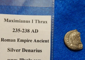 235-238 AD Maximianus I Thrax Roman Empire Ancient Silver Coin, 1.1 grams, 17mm - Picture 1 of 3